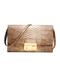 Leather clutch bag with python print