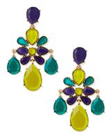Colored voluminous earrings with stones